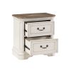ACME Florian Nightstand in Gray Fabric & Antique White Finish BD01649
