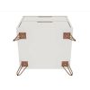 Manhattan Comfort Rockefeller 2.0 Mid-Century- Modern Nightstand with 2-Drawer in Off White and Nature