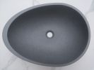 Egg shape Concrete Vessel Bathroom Sink in Grey