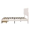 Full Size Storage Bed Velvet Upholstered Platform Bed with a Big Drawer - Beige