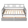 Full Size Daybed Wood Bed with Two Drawers; Gray(OLD SKU:LP000058AAE)