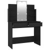 Dressing Table with LED Black 37.8"x15.7"x55.9"