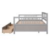 Full Size Daybed Wood Bed with Two Drawers; Gray(OLD SKU:LP000058AAE)
