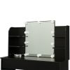 Modern Dressing table with 2 Drawers; 4 open shelves; Rectangular Makeup Table with Mirror; 10-lamp bulb; ; 42.52*15.75* 52.76inch; for Bedroom; Black