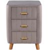 Bedroom Upholstery Nightstand with Three Drawers