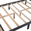 Full Size Platform Bed with Drawers; Gray