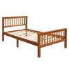 Wood Platform Bed with Headboard and Footboard (Oak)
