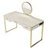 Myles Vanity Set w/USB Port; Antique White &amp; Champagne Finish AC00841