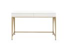 Lightmane Vanity Desk in White High Gloss &amp; Gold Finish AC00900