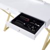 Coleen Vanity Desk w/Mirror &amp; Jewelry Tray in White &amp; Gold Finish AC00667