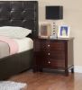 Brown Finish 3-Drawers Nightstand Bedroom Furniture 1pc Nightstand MDF Birch veneer