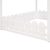 (Slats are not included) Full Size Wood Bed House Bed Frame with Fence; for Kids; Teens; Girls; Boys (White )(OLD SKU:WF281294AAK)