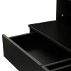 Modern Dressing table with 2 Drawers; 4 open shelves; Rectangular Makeup Table with Mirror; 10-lamp bulb; ; 42.52*15.75* 52.76inch; for Bedroom; Black