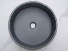 Round Concrete Vessel Bathroom Sink in Dark Grey