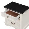 Nightstand with 3 Drawers and USB Charging Ports; Living Room; Bedroom; Beige