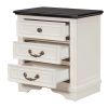 Nightstand with 3 Drawers and USB Charging Ports; Living Room; Bedroom; Beige
