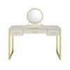 Myles Vanity Set w/USB Port; Antique White &amp; Champagne Finish AC00841