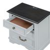 Nightstand with 3 Drawers and USB Charging Ports; Living Room; Bedroom; Gray