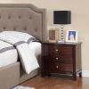 Brown Finish 3-Drawers Nightstand Bedroom Furniture 1pc Nightstand MDF Birch veneer