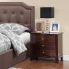 Brown Finish 3-Drawers Nightstand Bedroom Furniture 1pc Nightstand MDF Birch veneer