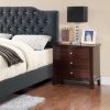 Brown Finish 3-Drawers Nightstand Bedroom Furniture 1pc Nightstand MDF Birch veneer