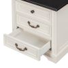 Nightstand with 3 Drawers and USB Charging Ports; Living Room; Bedroom; Beige