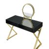 Coleen Vanity Desk w/Mirror &amp; Jewelry Tray in Black &amp; Gold Finish AC00669