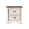 ACME Florian Nightstand in Gray Fabric & Antique White Finish BD01649