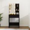 Dressing Table with LED Black 23.6"x15.7"x55.1"