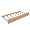 Full Size Wooden House Bed With Twin Size Trundle; Natural