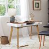 Wooden Vanity table Makeup Dressing Desk Writing Desk Computer Table with Solid Wood Top Panel