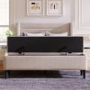 Upholstered Storage Bed Frame with Storage Ottoman Bench; No Box Spring Needed; Queen; Beige