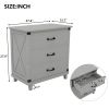 Modern Bedroom Nightstand with 3 Drawers Storage ; Gray(OLD SKU:WF281114AAE)