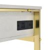 Myles Vanity Set w/USB Port; Antique White &amp; Champagne Finish AC00841