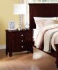 Brown Finish 3-Drawers Nightstand Bedroom Furniture 1pc Nightstand MDF Birch veneer