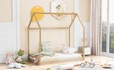 Twin Size House Bed Wood Bed; Natural(OLD SKU:WF281435AAM)