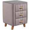 Bedroom Upholstery Nightstand with Three Drawers