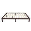 Queen Size Wood Platform Bed Frame; No Box Spring Needed; Strong Wood Slat Support; Easy Assembly