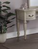 Bedroom Classic Vanity Set Wooden Carved Mirror Stool Drawers Antique White