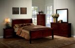 1pc Nightstand Cherry Finish Louis Philippe Solid wood English Dovetail Construction Antique Nickle Hanging Pulls