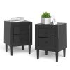 2PCS Nightstand W/2 Drawer Multipurpose