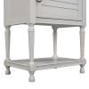 Versatile Nightstand with Two Built-in Shelves Cabinet and an Open Storage;  USB Charging Design