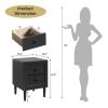 2PCS Nightstand W/2 Drawer Multipurpose